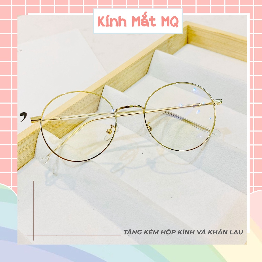 Gọng kính cận nam nữ tròn vintage mảnh nhẹ Nobita 2626 dễ đeo, Kính mắt MQ nhận lắp mắt cận 0-6 độ vào kính