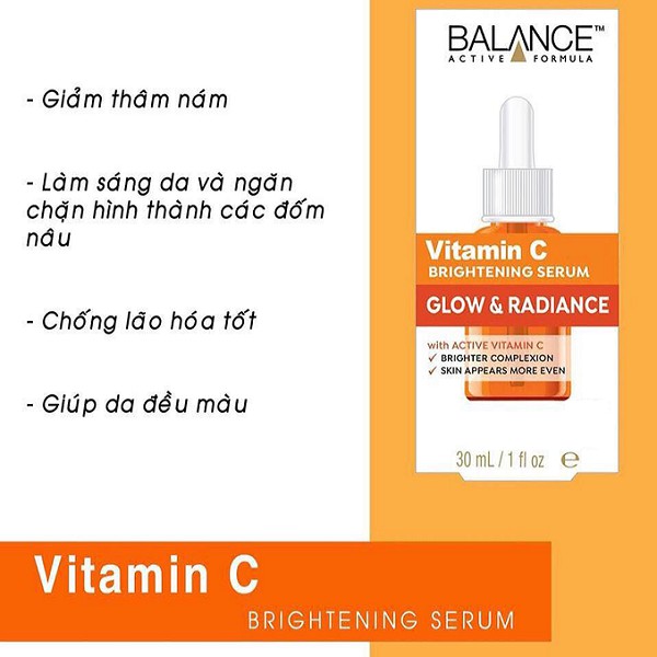 Combo Serum Trắng Da Balance VitaminC Brightening và Kem Dưỡng Mắt Nọc Rắn Balance Active Formula Snake Venom | BigBuy360 - bigbuy360.vn