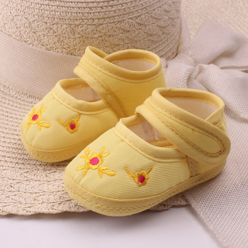 Giày Tập Đi Vải Cotton Mềm Cho Bé 0-12 Tháng Tuổi