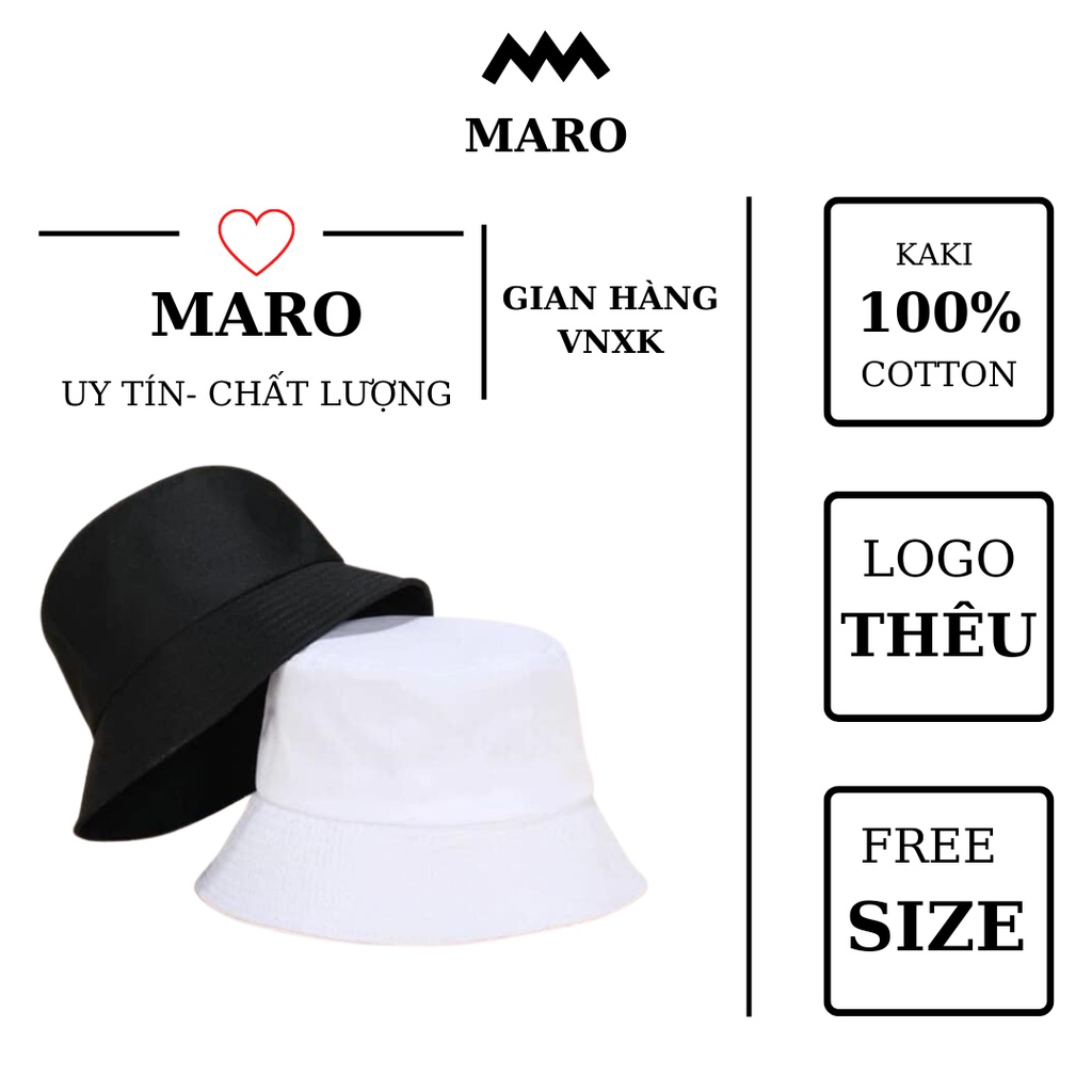 Mũ bucket trơn nam nữ vành cụp phong cách hàn quốc, nón bucket- MARO STORE