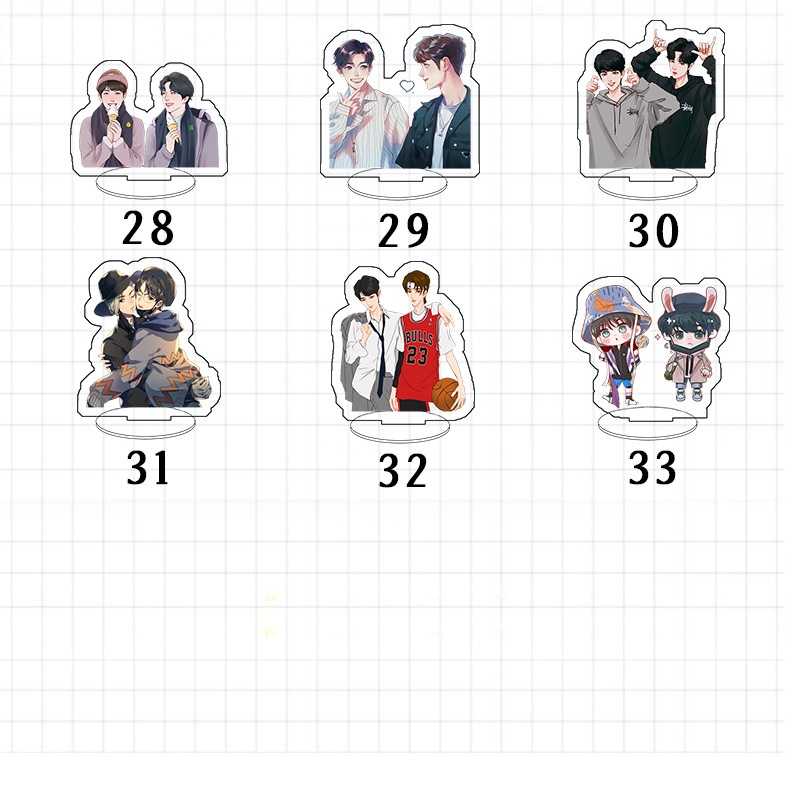 Mô hình đứng để bàn trang trí bằng acrylic hình ngôi sao Xiao Zhan Wang Yibo