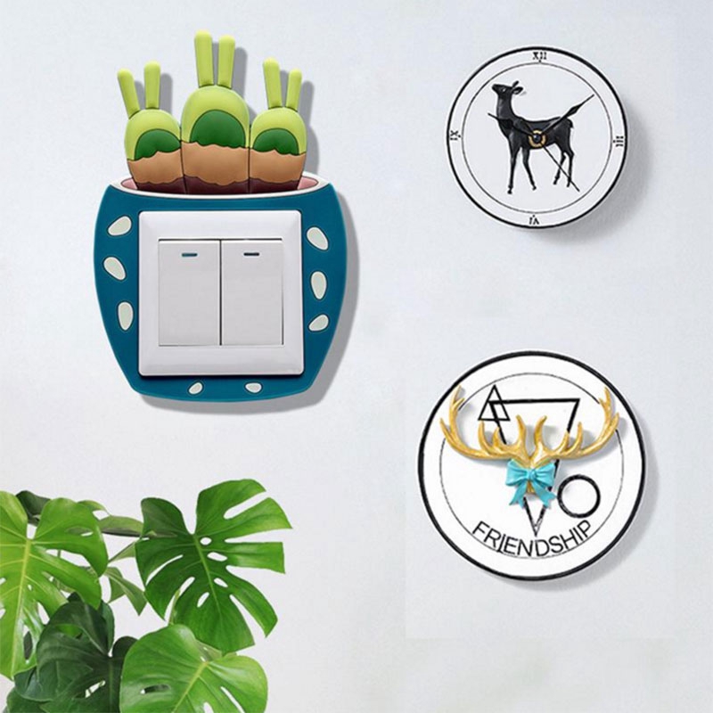 Miếng dán tường hình cây xương rồng 3D hiệu ứng dạ quang