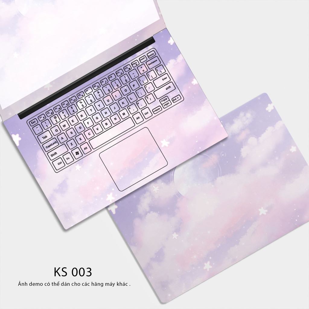 Tấm Dán Skin  Laptop - Mẫu Bầu Trời Tím + Mẫu cute