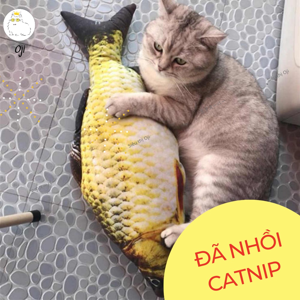 Thú Bông Hình Cá Đồ Chơi cho Mèo Cá Chép Kèm Catnip