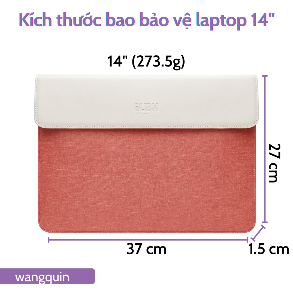 Bao Da PU bảo vệ Vỏ chống sốc Case Laptop Macbook BUBM 13-13.3-14 inch đủ màu thời trang Bao Da Đựng Máy Tính