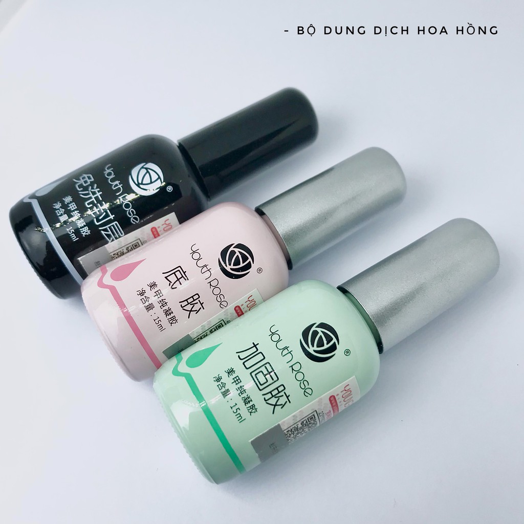 Bộ 3 Base , Top , Cứng Móng Hoa Hồng 15ml Hàng Chuẩn Chính Hãng