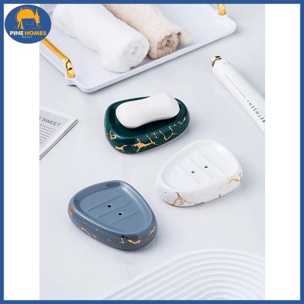 Bộ Đồ Dùng Nhà Tắm Gốm Sứ Vân Vàng 6 Món Sang Trọng