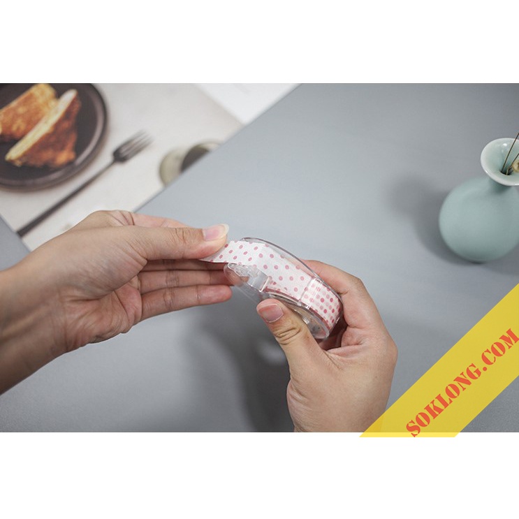 Dụng cụ cắt washi tape trong suốt kèm lưỡi dao trong suốt cỡ nhỏ C03