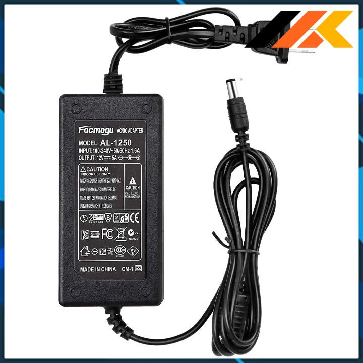 Bộ nguồn nhựa adapter 12V-5A (DC) (Đen)