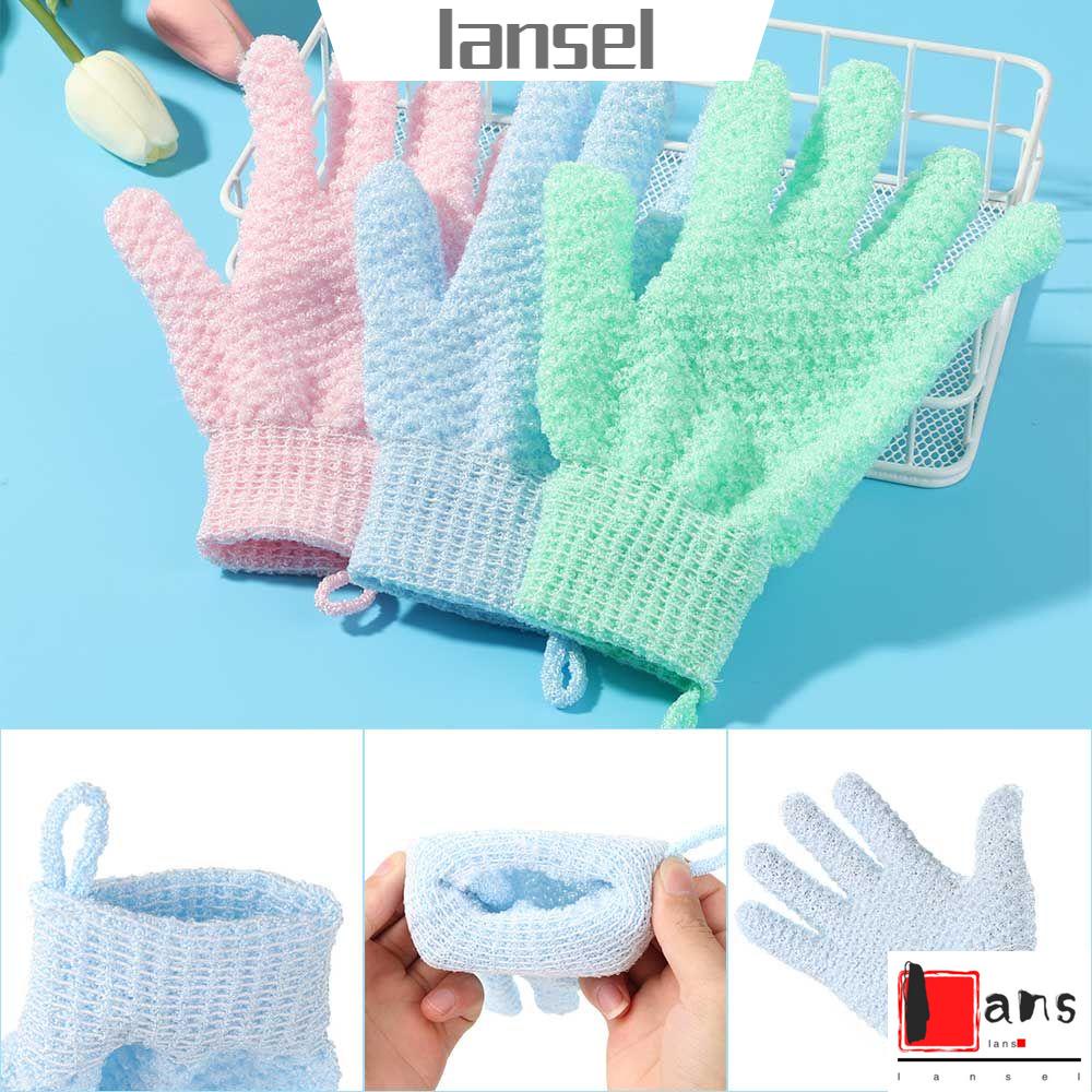 Găng Tay Tắm Dày Năm Ngón Co Giãn Cao Không Gây Kích Ứng