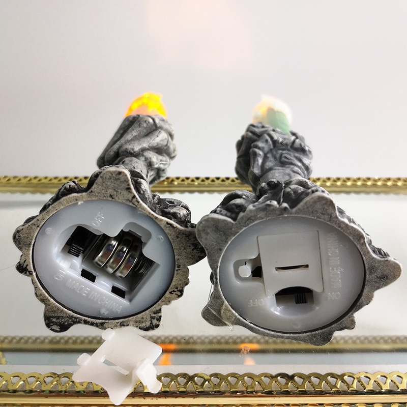 Nến điện tử hình bàn tay xương trang trí Halloween lễ hội ma chạy pin