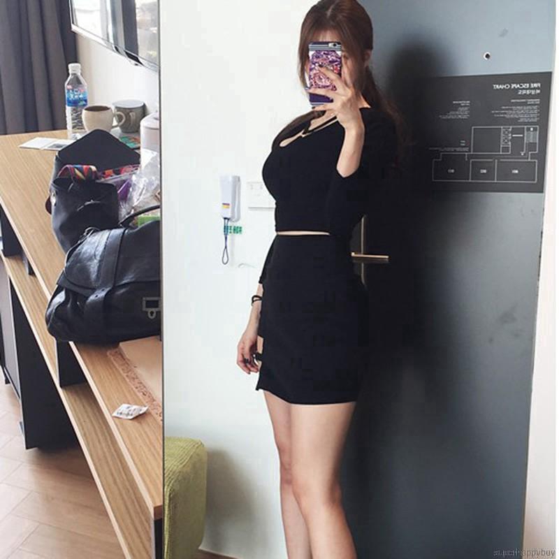 Chân váy đen lưng cao thiết kế độc đáo cho phái nữ