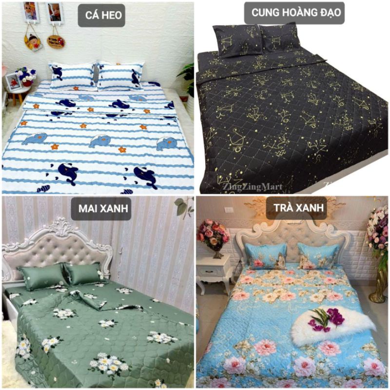 Bộ Chăn Hè Trần Bông Ga Gối 5 Món Cotton Poly Thoáng Mát nhiều mẫu