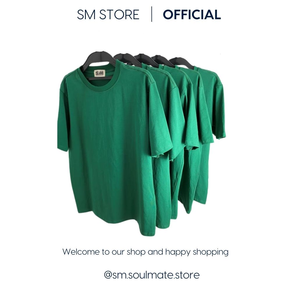 Áo thun trơn cổ tròn unisex nam nữ form oversize chất liệu cotton Soulmate Store – SMAT.02