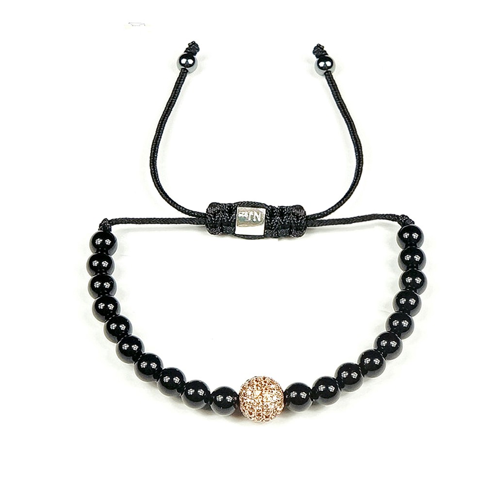Vòng đá Jetblack 6mm + Neora Charm