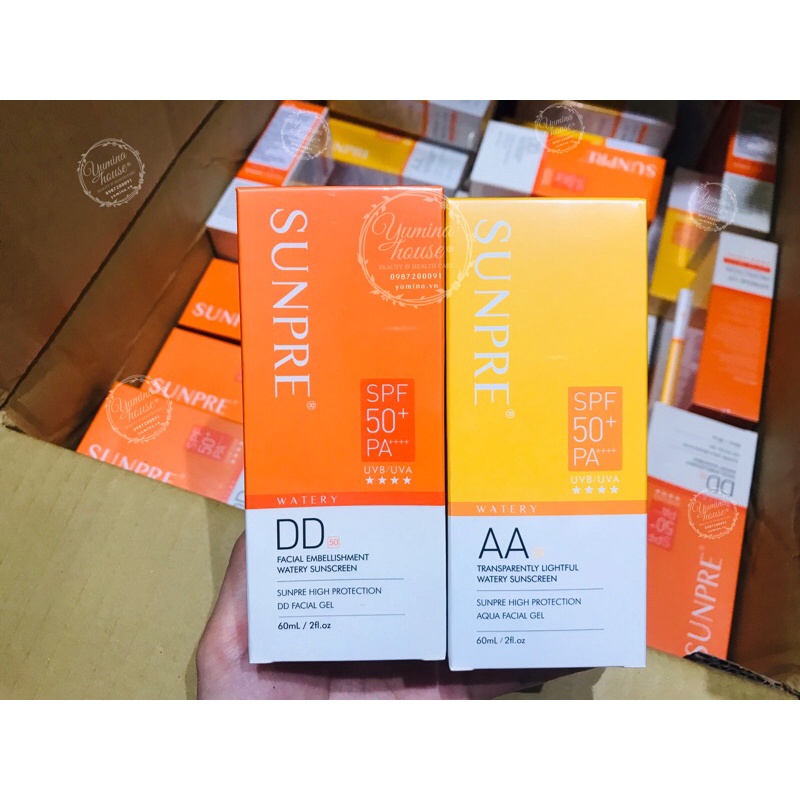 Kem chống nắng SUNPRE AA, SUNPRE DD, kem chống nắng dạng nước