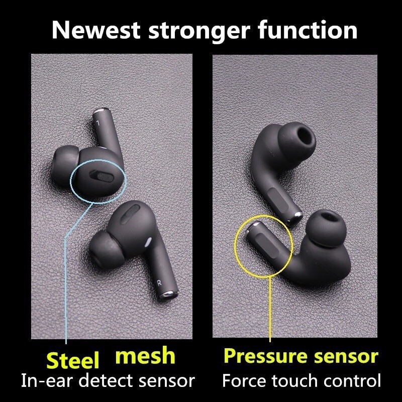 Tai nghe bluetooth Airpods Pro Black, Mầu đen nhám huyền bí, Có chống ồn, đỏi tên, Định vị, Sạc không dây. | BigBuy360 - bigbuy360.vn