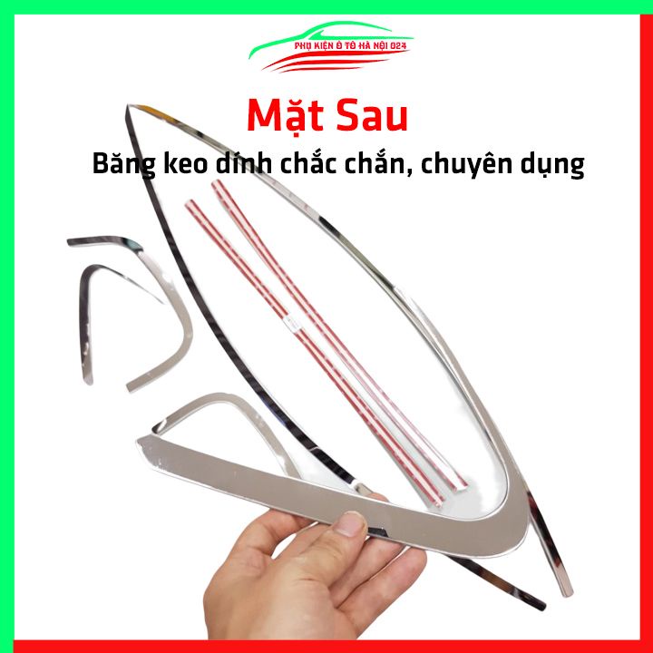 Bộ nẹp viền chân kính cong kính Wigo Inox sáng bóng chuẩn form xe
