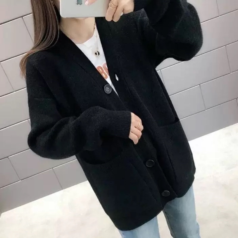 Áo khoác cardigan len Cherry phong cách Hàn Quốc cực xinh hàng Sẵn ( MÃ KL04 ) | BigBuy360 - bigbuy360.vn