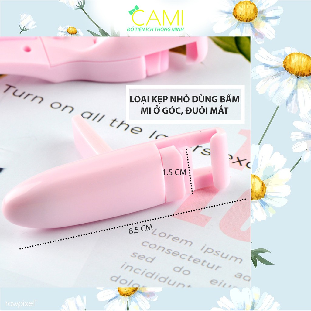 Kẹp bấm mi cong tự nhiên - Bộ 2 cái bằng nhựa có thanh silicon - Cami - CMPK169