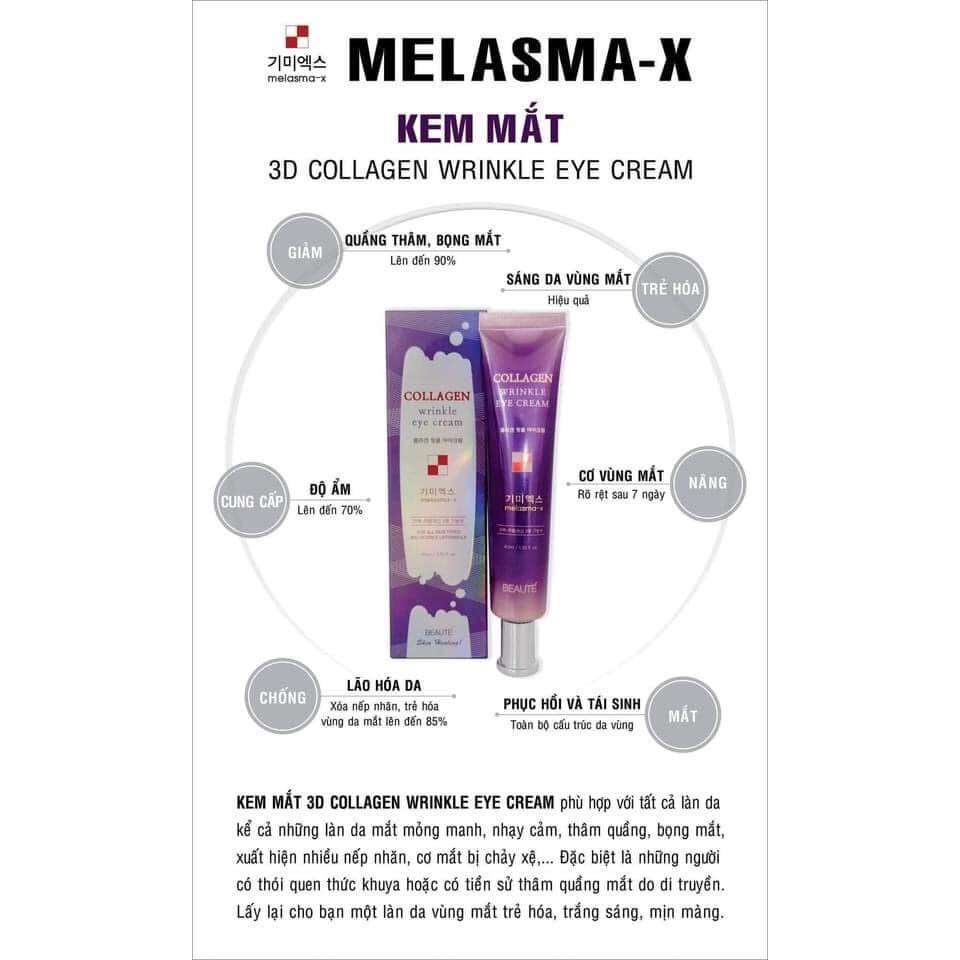 [Hàng Auth Hàn Quốc] Kem dưỡng mắt - Kem mắt collagen Melasma-X Hàn quốc 40ml [Cam Kết Hàng Chính Hãng Hàn Quốc]