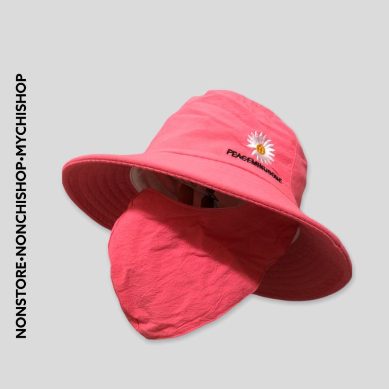 Nón chống nắng khẩu trang thêu hoa cúc