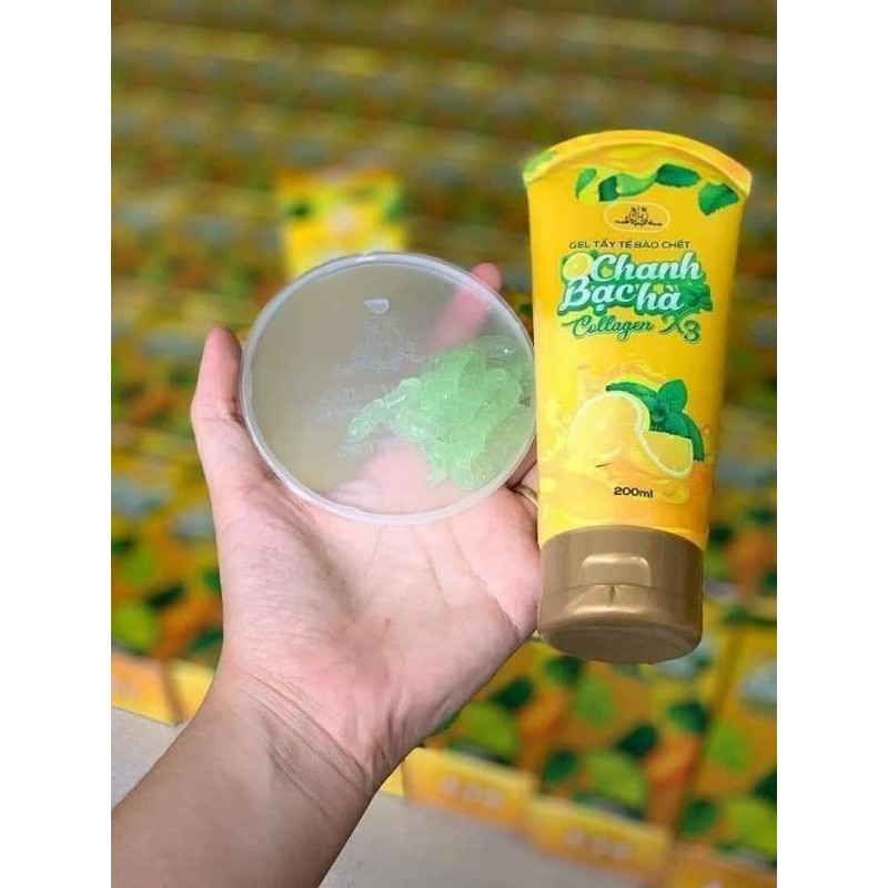 GEL TẨY TẾ BÀO CHẾT COLLAGEN X3 HƯƠNG CHANH BẠC HÀ 200ML