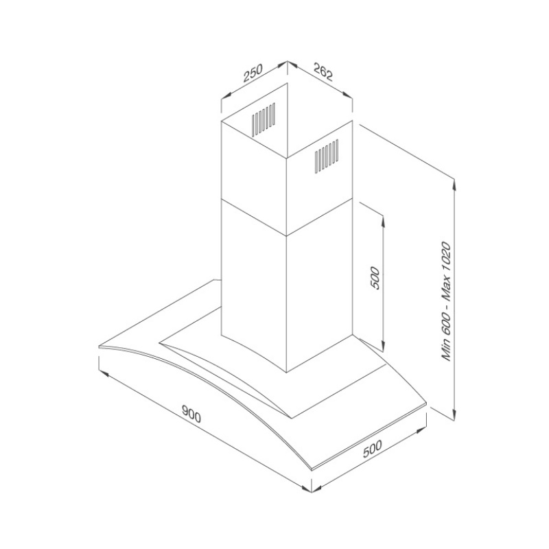 [FREESHIP HCM] Máy Hút Mùi Áp Tường Malloca Gama K3155.9 - Ngang 90cm - Công Suất Hút 700 m3/h