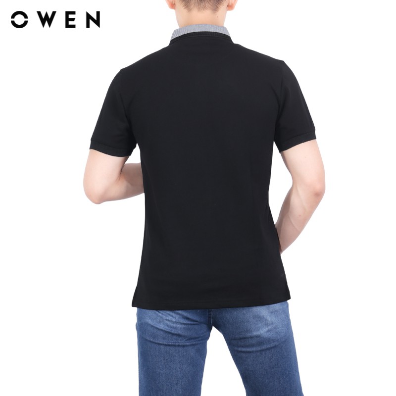 Áo polo ngắn tay Owen Body fit màu đen - APV23743 (MHR)