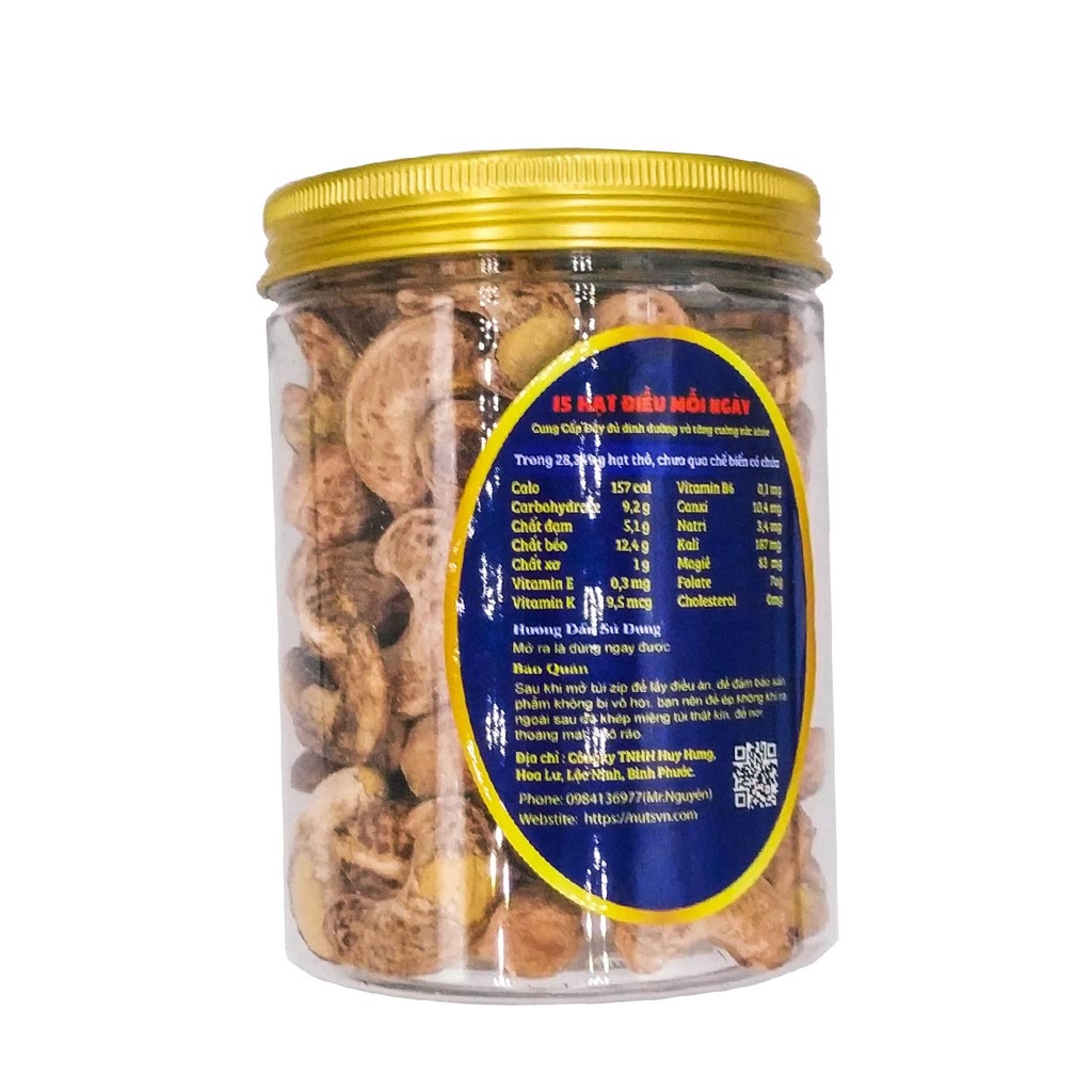 Hạt Điều Rang Muối Có Vỏ Lụa An Nhiên ngọt bùi