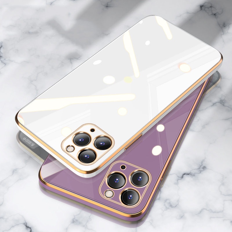 Ốp Điện Thoại Mạ Vàng Sang Trọng Cho iPhone 6 6S 6 Plus 6S Plus 7 Plus 8 Plus X XS Max 11 12 13 14 Pro Max 12 Pro Max SE 2020