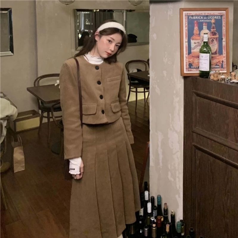 (L305) Set trang phục thu đông phong cách retro kiểu Pháp (có ảnh thật ở cuối)