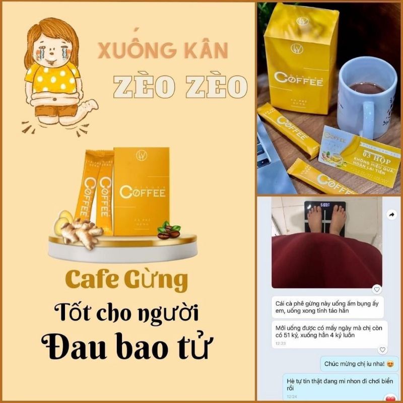 Cà phê gừng giảm cân  1 gói lẻ dùng thử.