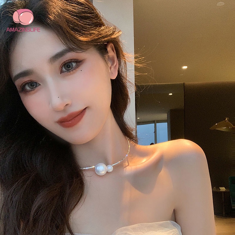 Vòng cổ Ngọc Trai / Kim Cương Giả / Ngọc Trai Đơn Giản Cho Nữ