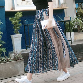 Chân Váy Voan Dài In Hoa Thời Trang Nữ Tính