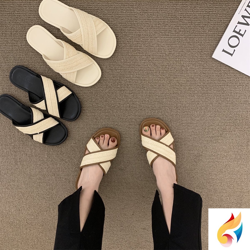 Giày Sandal Cao Gót Đế Mềm Chống Trượt Quai Chéo Thời Trang Mùa Hè Dành Cho Bạn Nữ Mang Ngoài Trời / Đi Biển
