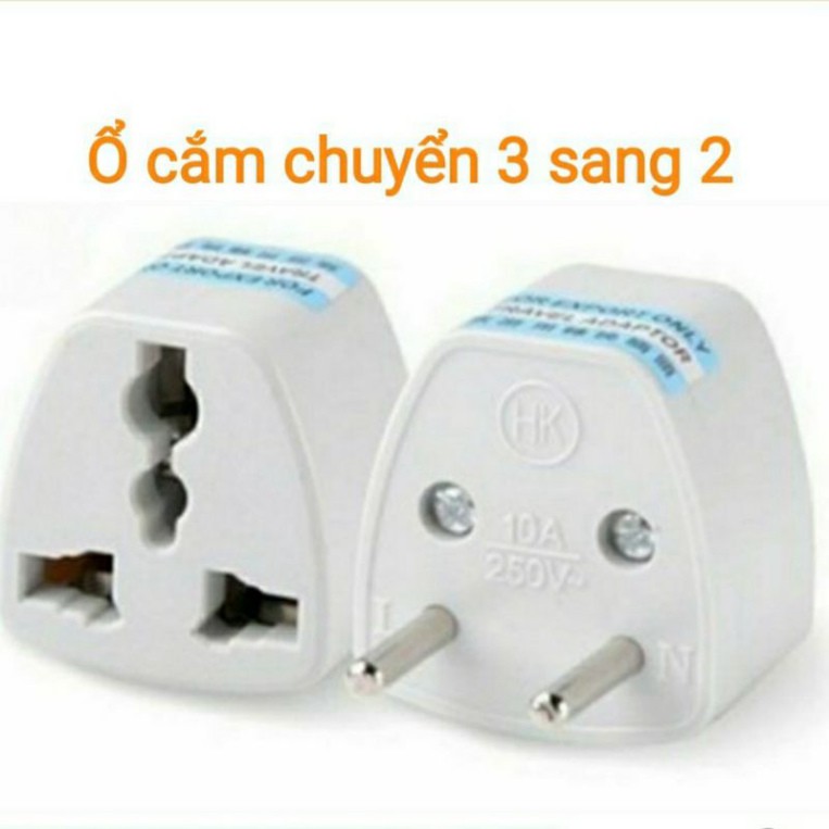 Phích cắm điện chuyển đổi 3 chấu thành 2 chấu - Ổ cắm chuyển đổi 3 chân sang 2 chân