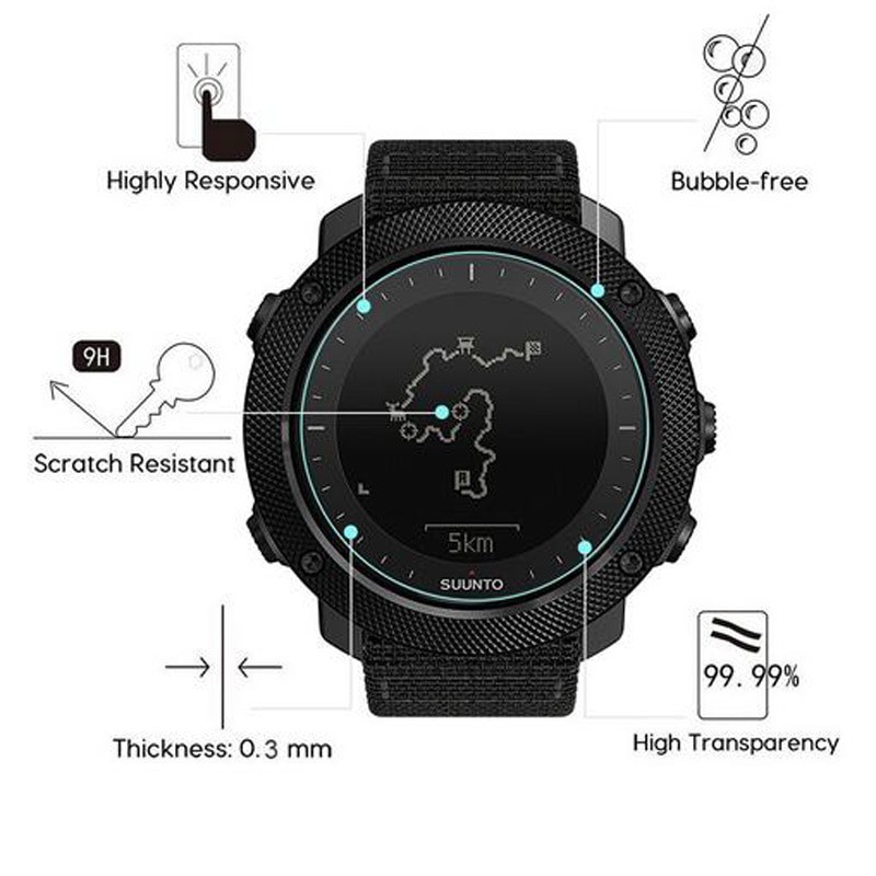 Set 2 Kính Cường Lực Bảo Vệ Màn Hình Đồng Hồ Suunto 9 / 5 / D5 / 3 Fitness / Traverse Alpha Spartan Trainer Wrist Hr / Sport