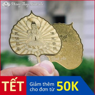 Lá Bồ Đề Tâm Phật Dát Vàng 24K❤️Tặng Quà VIP❤️Đem Lại May mắn,Bình An,Tài Lộc