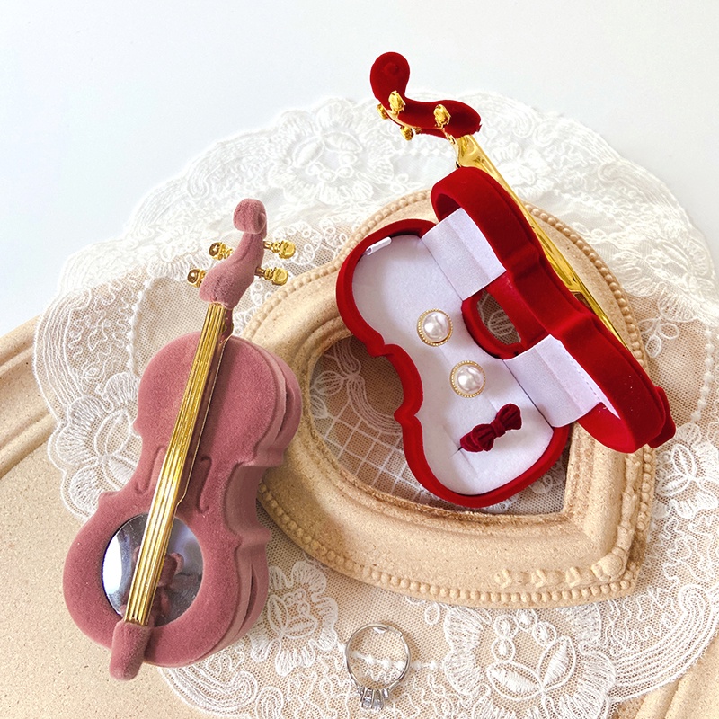 Hộp Đựng Nhẫn Hình Đàn Violin Dễ Thương Giá Đỡ
