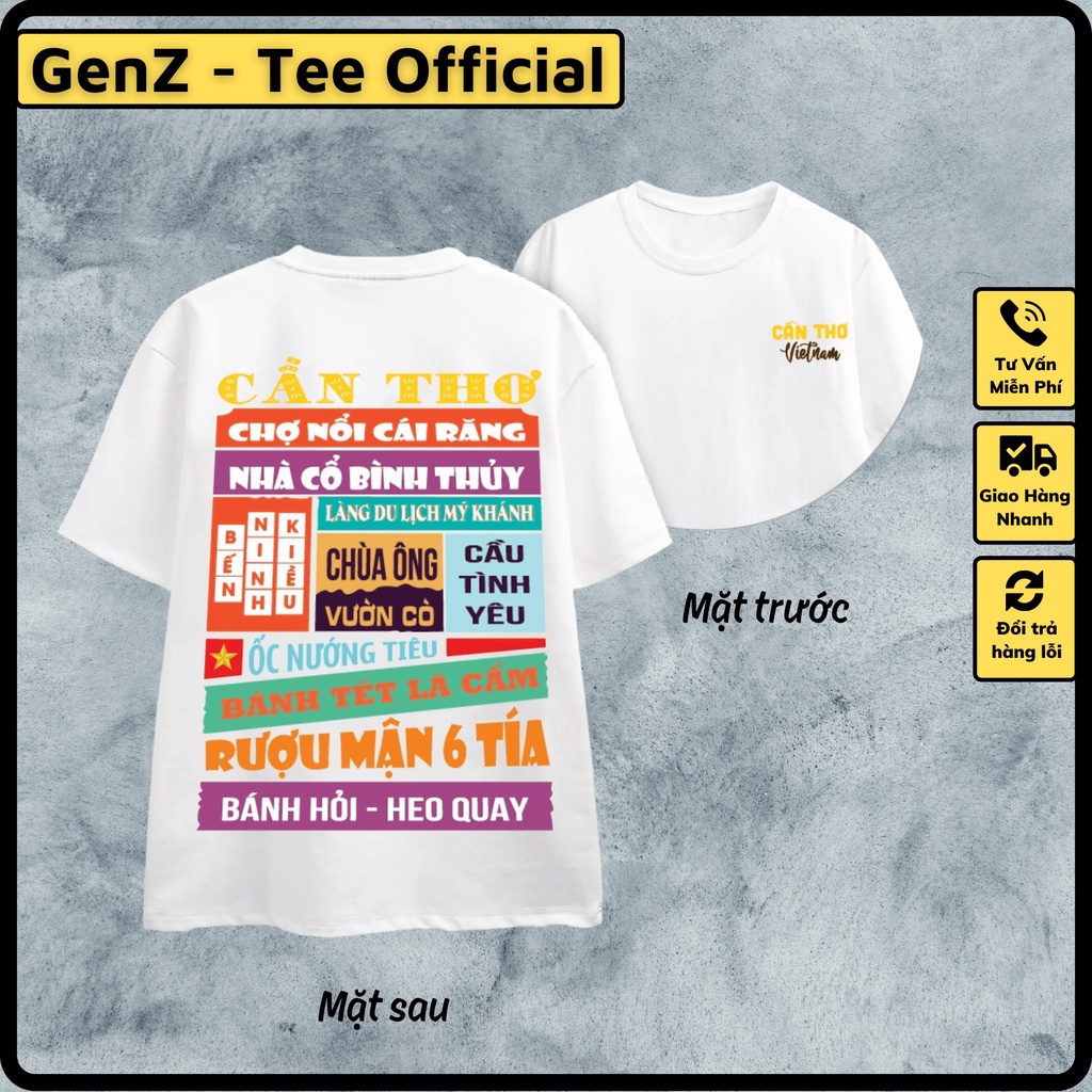 Áo Thun Local Brand TP Cần Thơ, Áo 63 Tỉnh Thành Nam Nữ Form Rộng Unisex Genz Cá Tính