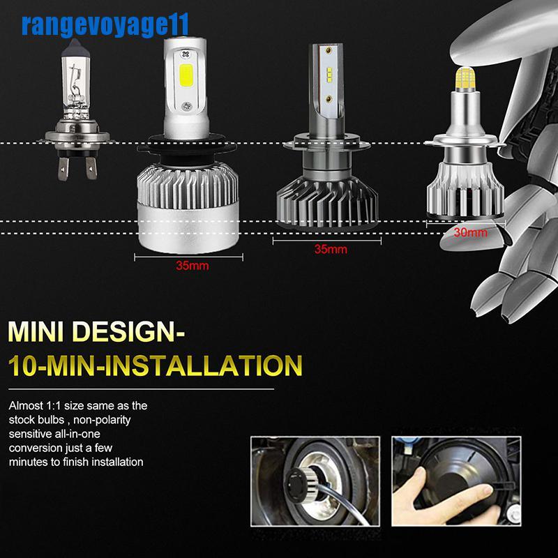 Set 2 đèn pha led 24 chip H7 xoay 360 độ 6500k tiện dụng cho xe hơi