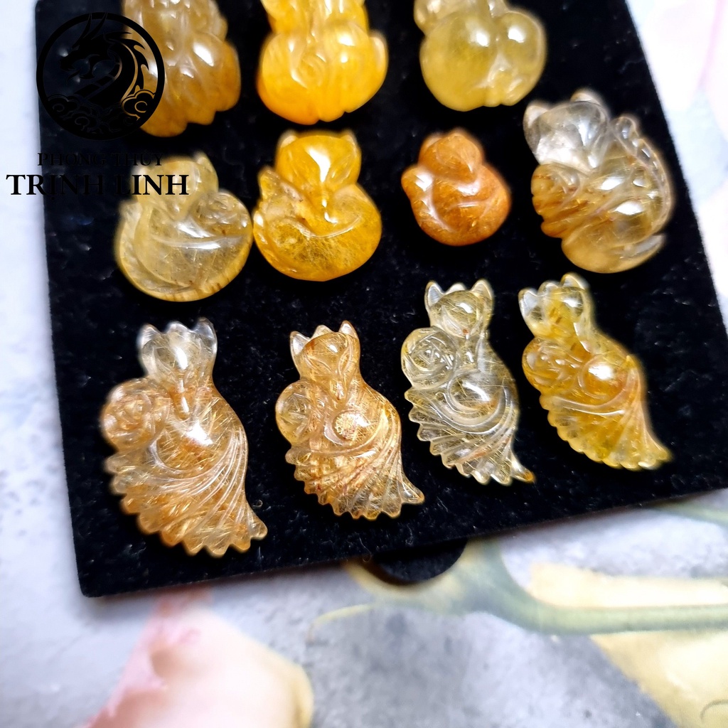 MẶT DÂY CHUYỀN CỬU VỸ HỒ LY ÔM HOA - TỲ HƯU MÀU VÀNG  - LÔ 1