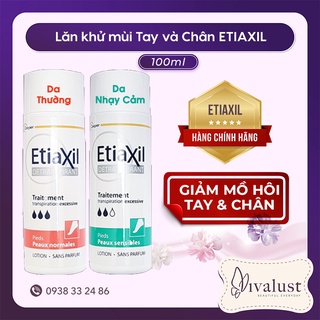 Lăn Khử Mùi Mồ Hôi Chân Và Tay ETIAXIL Détranspirant Traitement Pieds Peaux Sensibles 100ml - Da Nhạy Cảm
