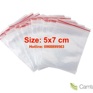 Túi zip, túi đựng đồ, túi zip chỉ đỏ size 5x7 cm , túi nilon zip, túi zipper