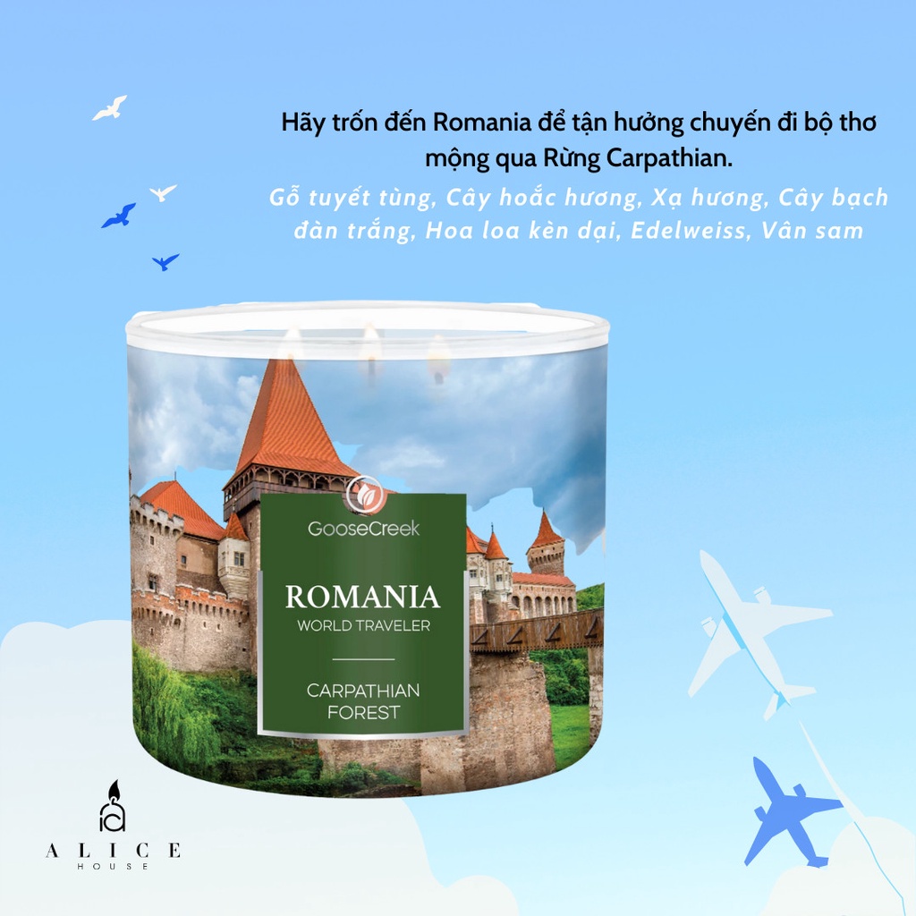 Nến thơm Goose Creek WORLD TRAVELER 3 bấc 411g