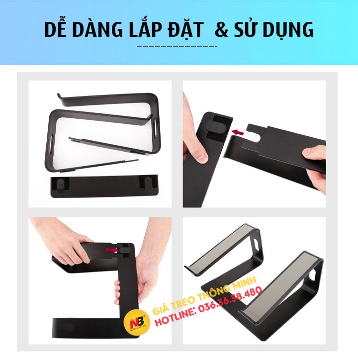 Giá đỡ để laptop stand SP-9L 11 - 17 Inch - Giá để Notebook / Macbook - hợp kim nhôm có thể tháo rời kiêm tản nhiệt