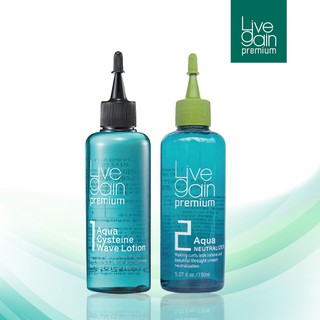Thuốc Uốn Siêu Dưỡng Livegain Premium AQUA CYSTEINE Lotion 160ml + 160ml Hàn Quốc