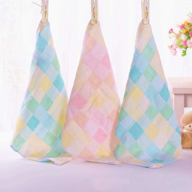 Khăn Kẻ Ô Vuông 28*28 cm Chất Liệu Gạc Cotton Đa Năng