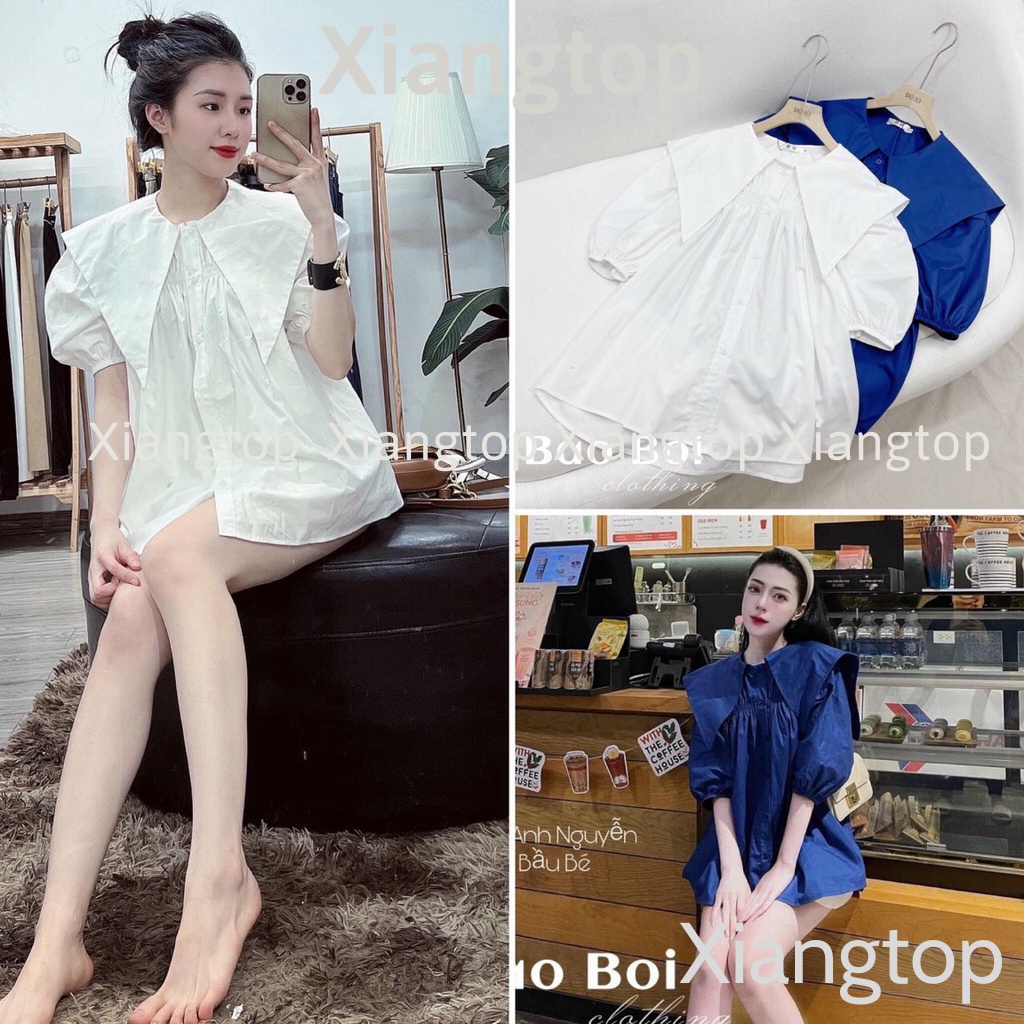 Áo babydoll tiểu thư cổ bèo PN00345 aosomicongsothietke